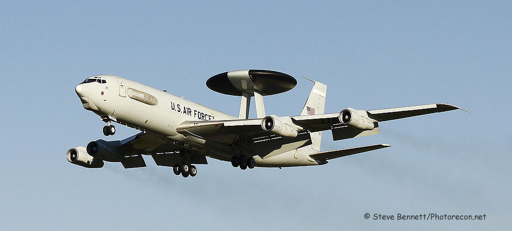Boeing E-3 Sentry AWACS #78-0578, on approach at Pease