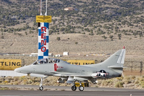 TA-4J N518TA Arrives at RENO 2010