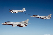 Nov 1968.  EKA-3B, BuNo 142654, refuels F-8E, BuNo 149207, from VX-4 (Air Test and uation Squadron Four, (AIRTEVRON FOUR)).
